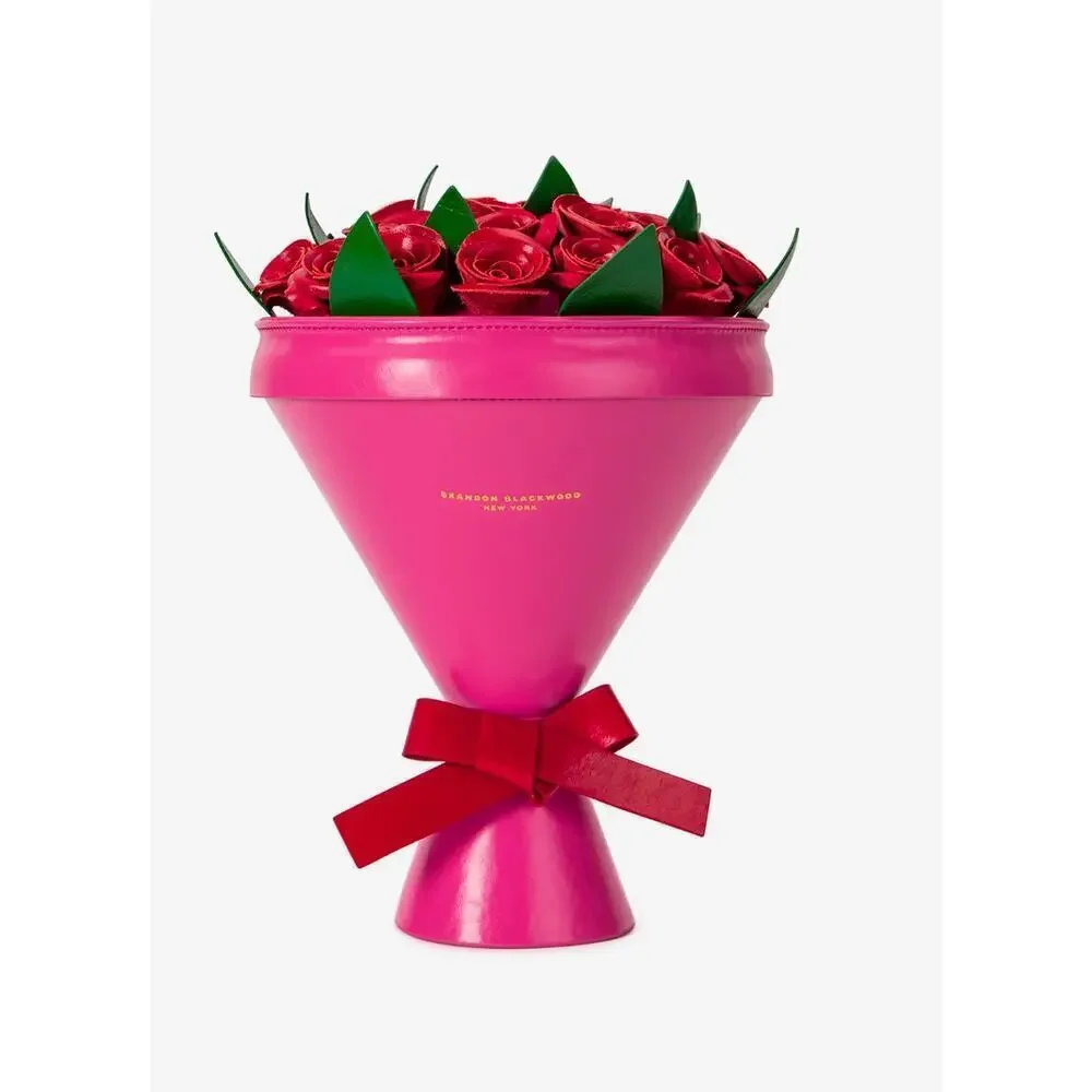 Brandon Blackwood BOUQUET CLUTCH
PINK W/ RED ROSES - Picture 4 of 11